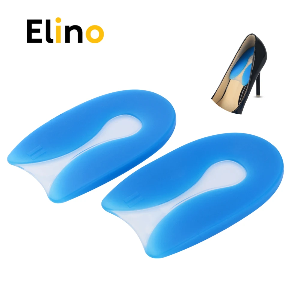 

Elino силиконовые стельки для мужчин и женщин Plantar Fasciitis U ShapeHeel протектор пятки Spur подушки половина двора обуви вкладыши