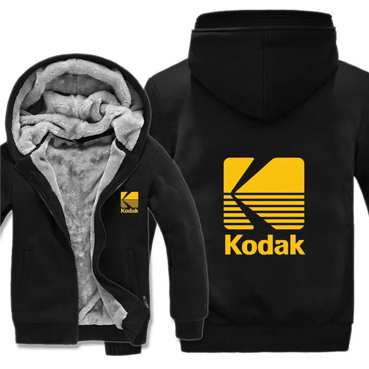 as picture Зимние толстовки Kodak, мужское модное пальто, шерстяная куртка с подкладкой, утепленные толстовки Kodak, худи, HS-069 - Цвет: as picture