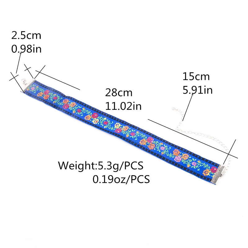 Blue National Style Flower Choker Necklace Embroidery Bohemia For Woman Individuality Hot-Selling Trendy | Украшения и аксессуары