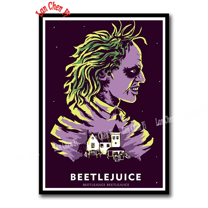 Серебристый Фильм ужасов Beetlejuice с покрытием бумажный плакат настенная живопись для бара комнаты декорации Декор для дома 42*30 см - Цвет: Серебристый