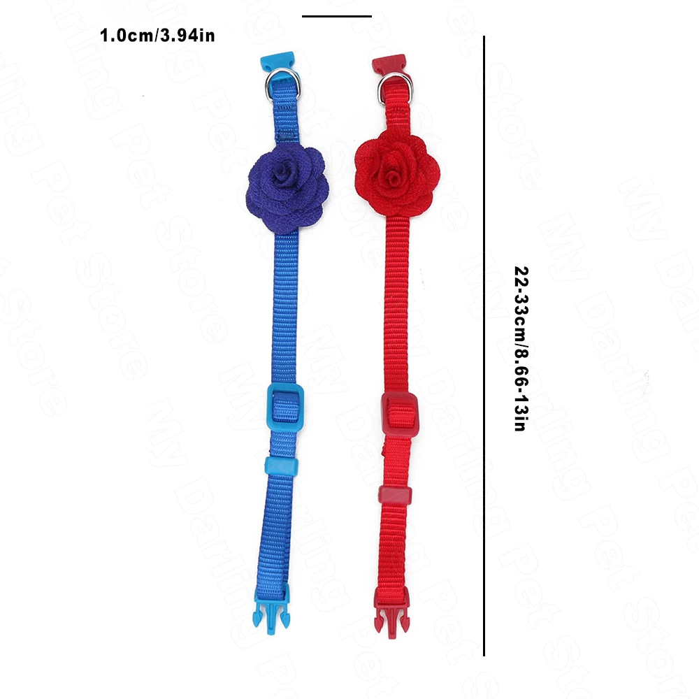 Ошейник для кошек Нейлоновый Регулируемый с цветами красный щенков и аксессуары