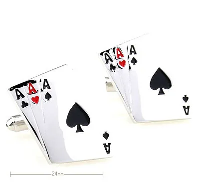 

New Arrival High Quality Men Shirt Designer Cuff links Retail Copper Material Playing Cards 3A Design CuffLinks Free Shipping