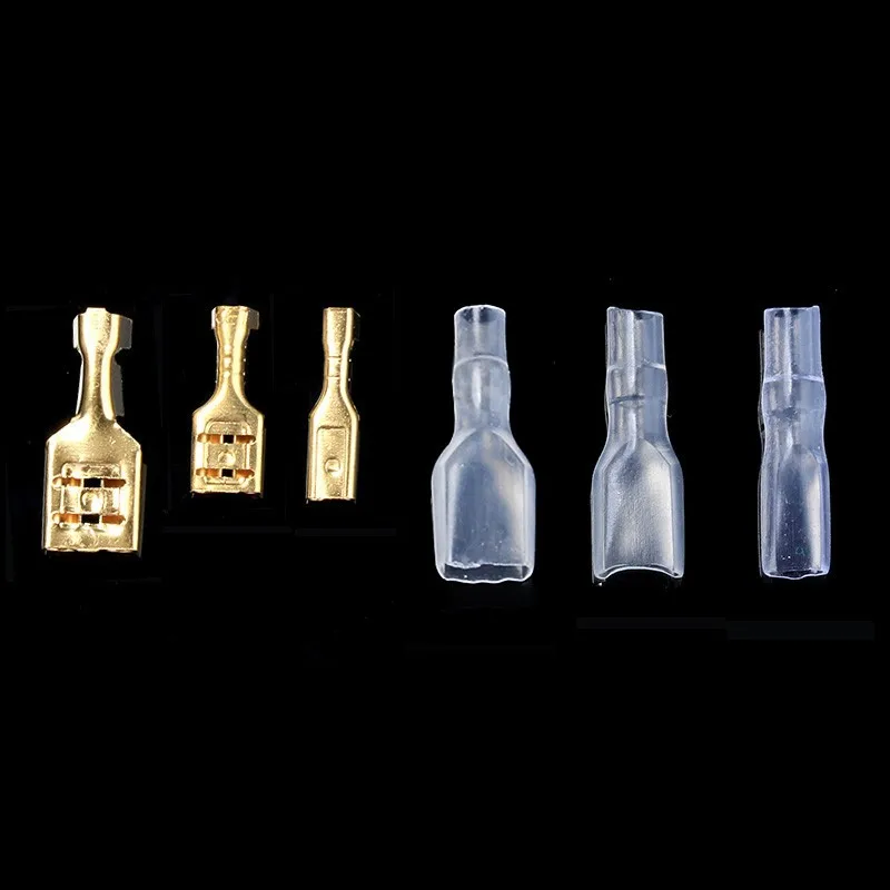 120Pcs/60Pairs Female Spade Crimp Terminals Electrical Insulating Sleeve Wire Wrap Connector | Строительство и ремонт