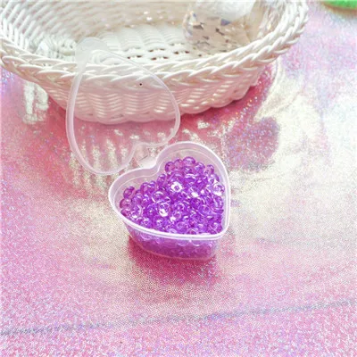 Purple Хрустальные плоские бусины в форме рыбки, разноцветные резиновые шарики для наполнителя слизи, DIY поставки слаймов, декоративные подвески для слизи с сердечком - Цвет: Purple