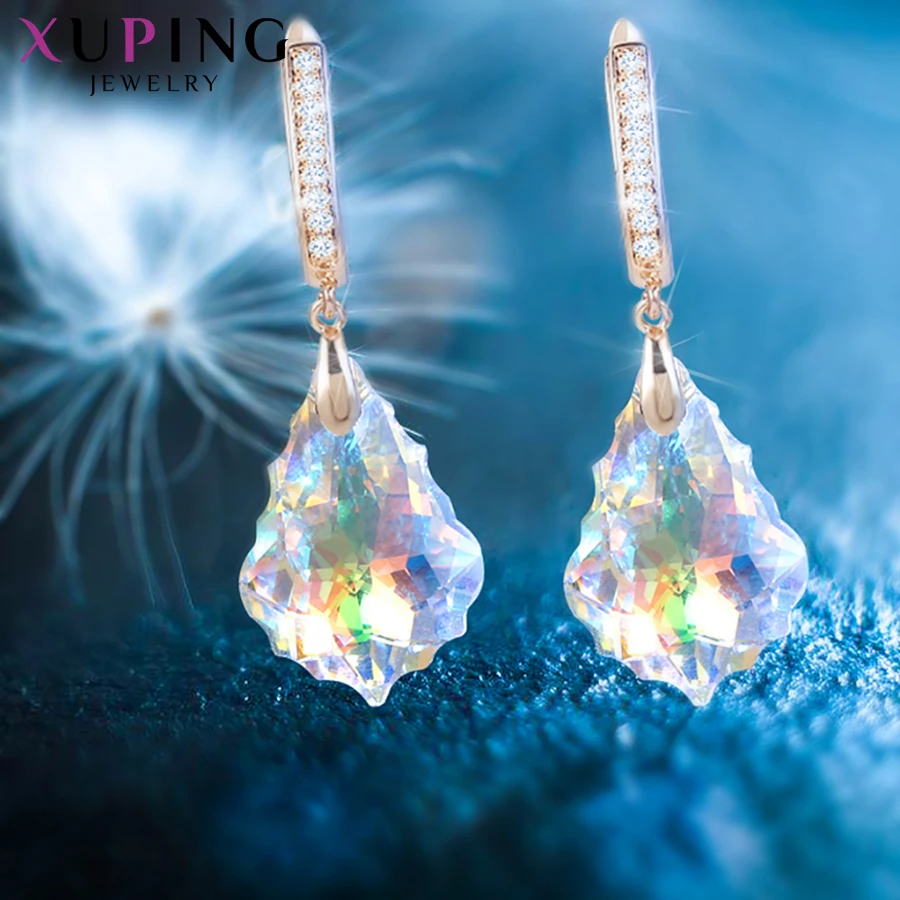 Xuping, серьги-кольца с кристаллами Swarovski, романтические ювелирные изделия,, вечерние серьги в канун Рождества, семейный подарок для женщин и девочек, S185-20537