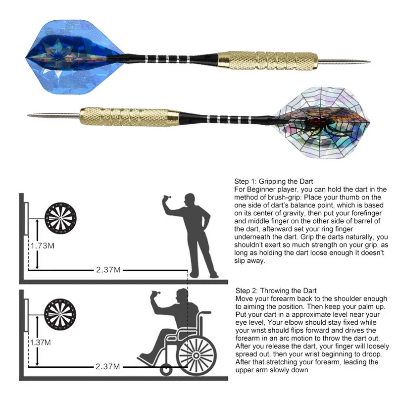 

Darts steel dart arrows with metal tip dart flights with brass barrel & aluminum shafts darts set for professionals or beginners