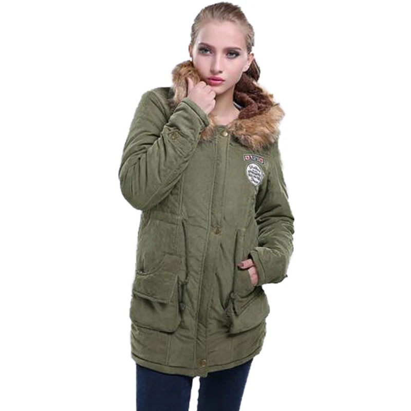 Новые 2016 Женщины Зима Куртка Толстые Теплые Пиджаки С Капюшоном Парка Пальто
