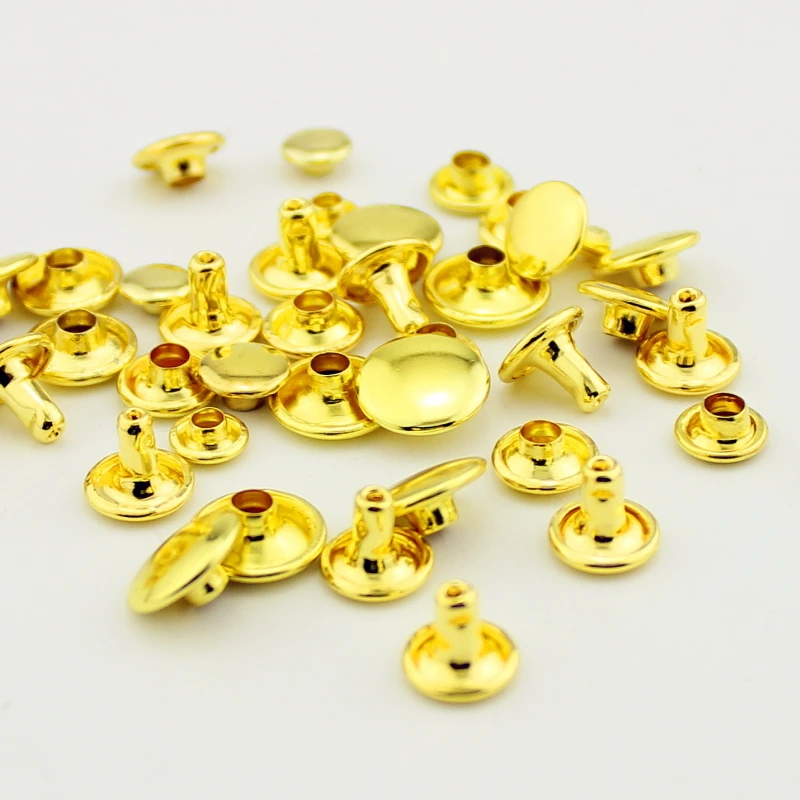 100 комплектов круглая двухсторонняя Крышка для ногтей заклепки Спайк мешок