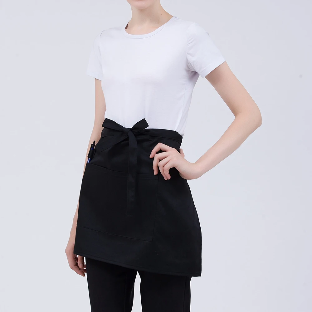 unisex Твердые цветные фартуки для Для женщин Для мужчин оптом Кухня отель Кофе магазин хлебобулочные шеф-повар, официант очистки повара рабочая одежда фартук с карманом - Цвет: unisex