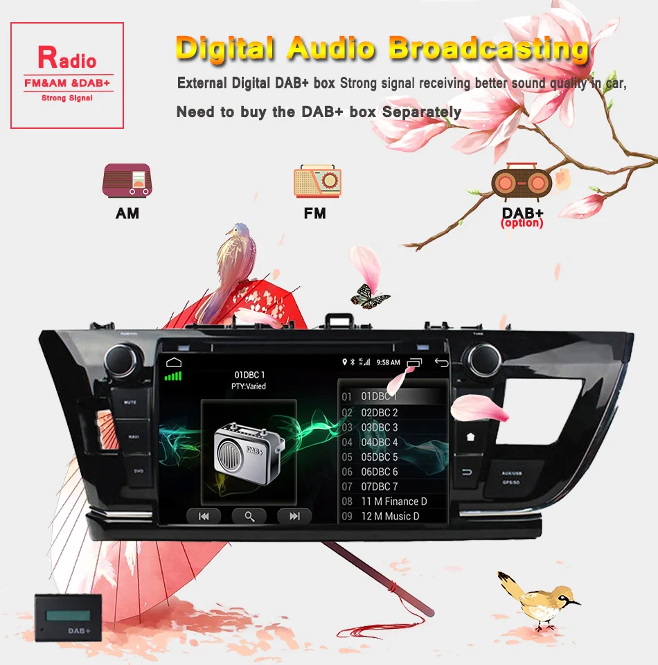 Восьмиядерный 1024*600 Ram 4 Гб Android 9,0 автомобильный dvd для toyota corolla 2013 автомобильный проигрыватель с радио и GPS головное устройство навигации