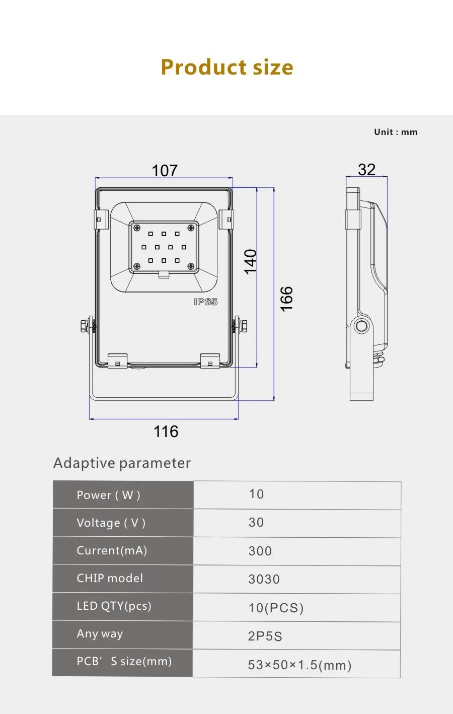 OSRAM SMD3030 10 Вт Светодиодный прожектор сада AC85-265V 1200lm уличная Водонепроницаемая IP65
