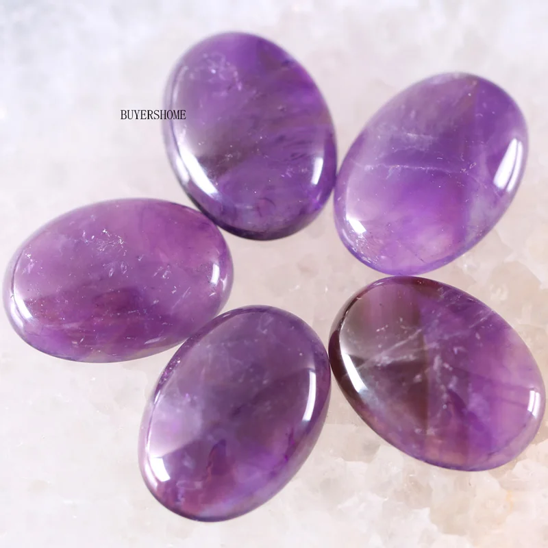 Amethyst 18x25 мм овальный кабошон 5 шт. натуральный камень бисер для изготовления ожерелья браслет серьги Сердолик Лабрадорит Lapis Howlite - Цвет: Amethyst