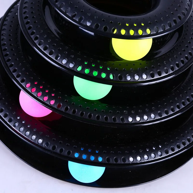 

Pet Cat 4-Layer Turntable Toy Cat Kitten Funny Exercise Ball Interactive Toy For Home Garden Colorful Plastic Scratch Tools