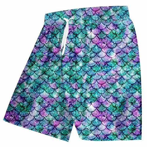 Летние повседневные шорты Homme 2019 тренажерные залы в виде рыбьей чешуи 3D пляжные с