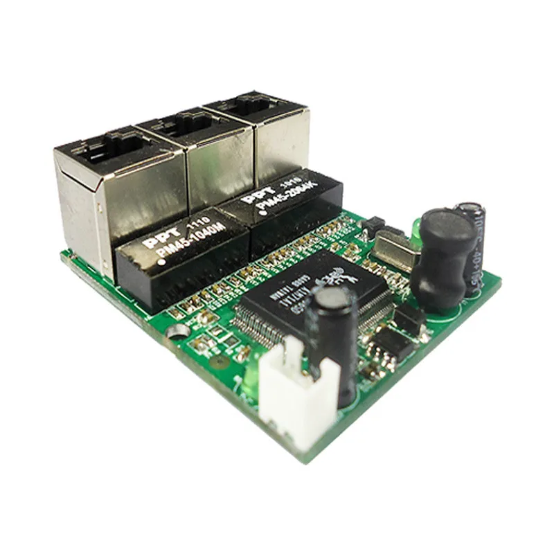 Чип Realtek RTL8306E mini 10/100 Мбит/с rj45 lan концентратор 3 порта ethernet коммутатор печатная