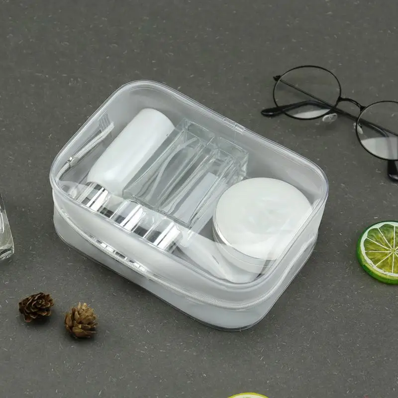 ПВХ косметички женские прозрачные молнии органайзер для макияжа пластиковые