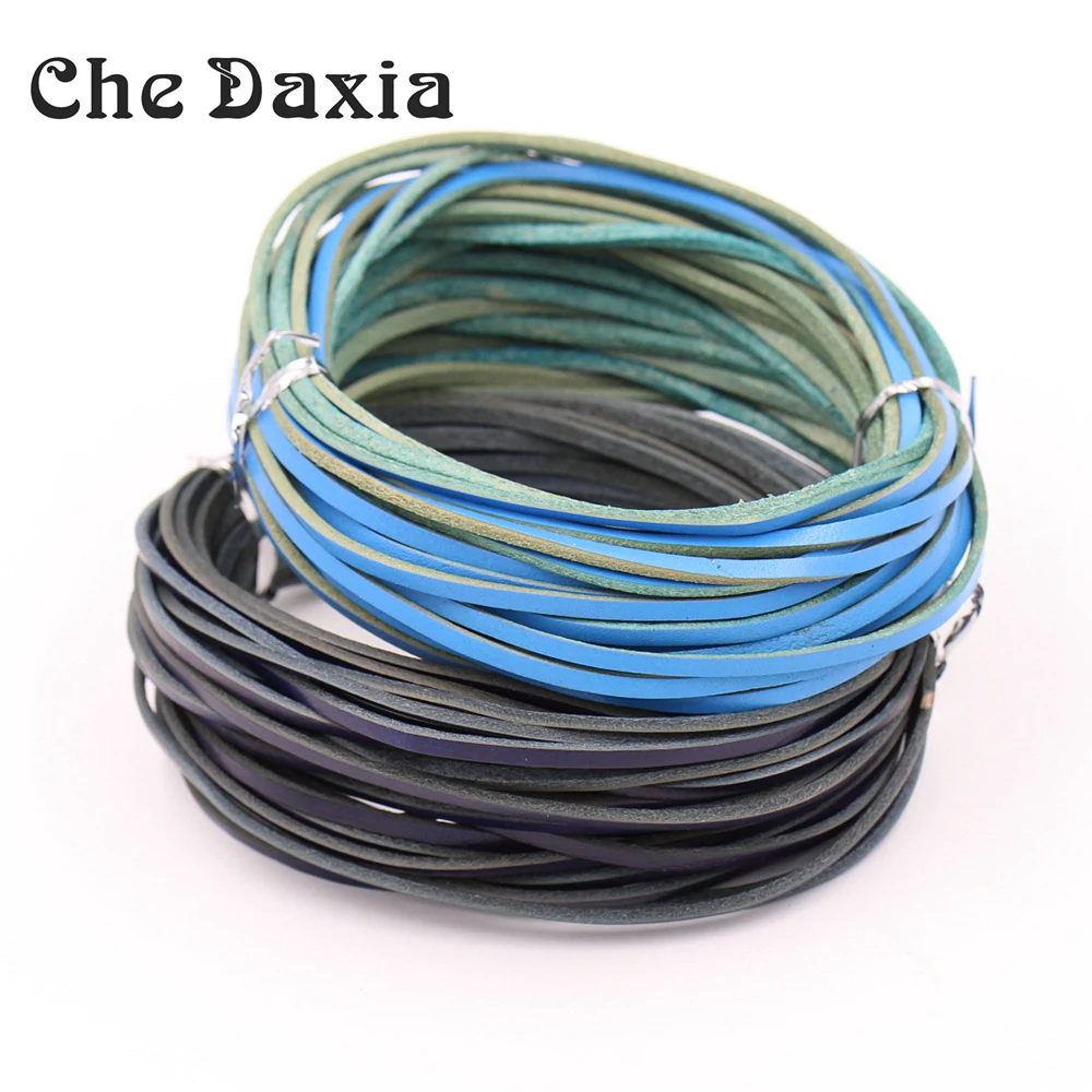 10 м/шт. 3 мм * 2 Шнур из натуральной кожи Крашение процесс кожаный шнур для DIY ручной