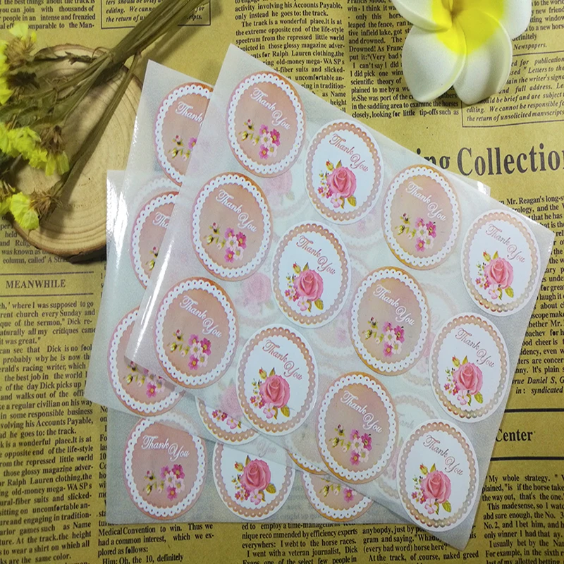 80 шт./лот 3 5 см Цветочные наклейки &quotспасибо&quot чашка Подарочная Коробка