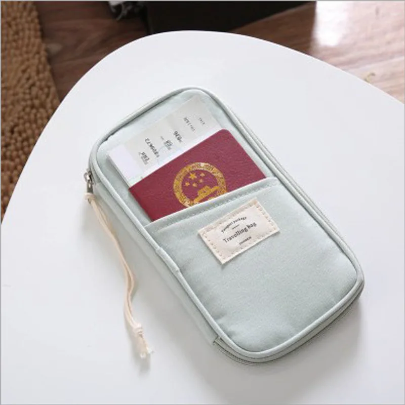 Light Green Женская сумочка, кошелек, барсетка, многофункциональная дорожная Сумка для документов, мульти-карта, держатель для карт, зажим для билета, кошелек для банковских карт - Цвет: Light Green