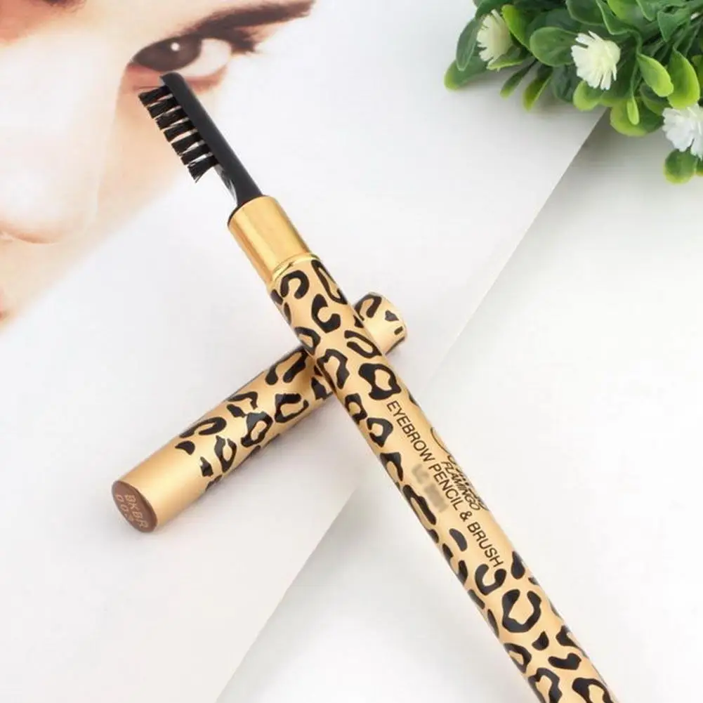 1 шт. Леопардовый женский карандаш для бровей водонепроницаемый черный глаз