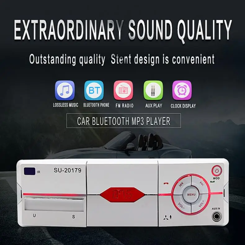 Bluetooth Car Radio MP3 Player Vehicle Auto Stereo Audio Multifunction Media Support FM/USB/SD/AUX with Remote Control | Автомобили и
