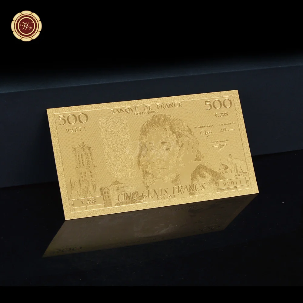 1994 г. французский банкнот с тиснением 500 паскальских франков металлическая