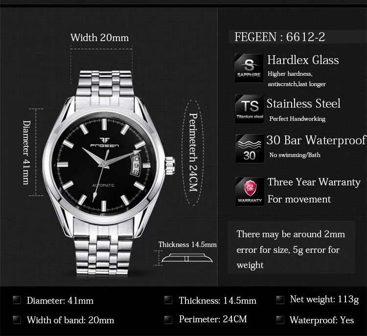 Автоматическая часы Мужские механические мужские с секторным календарем Дата