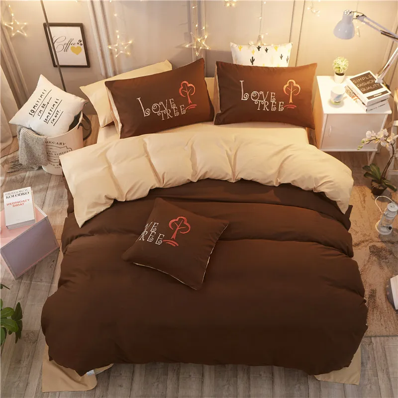 Однотонная одежда Простой однотонный комплект постельных принадлежностей один