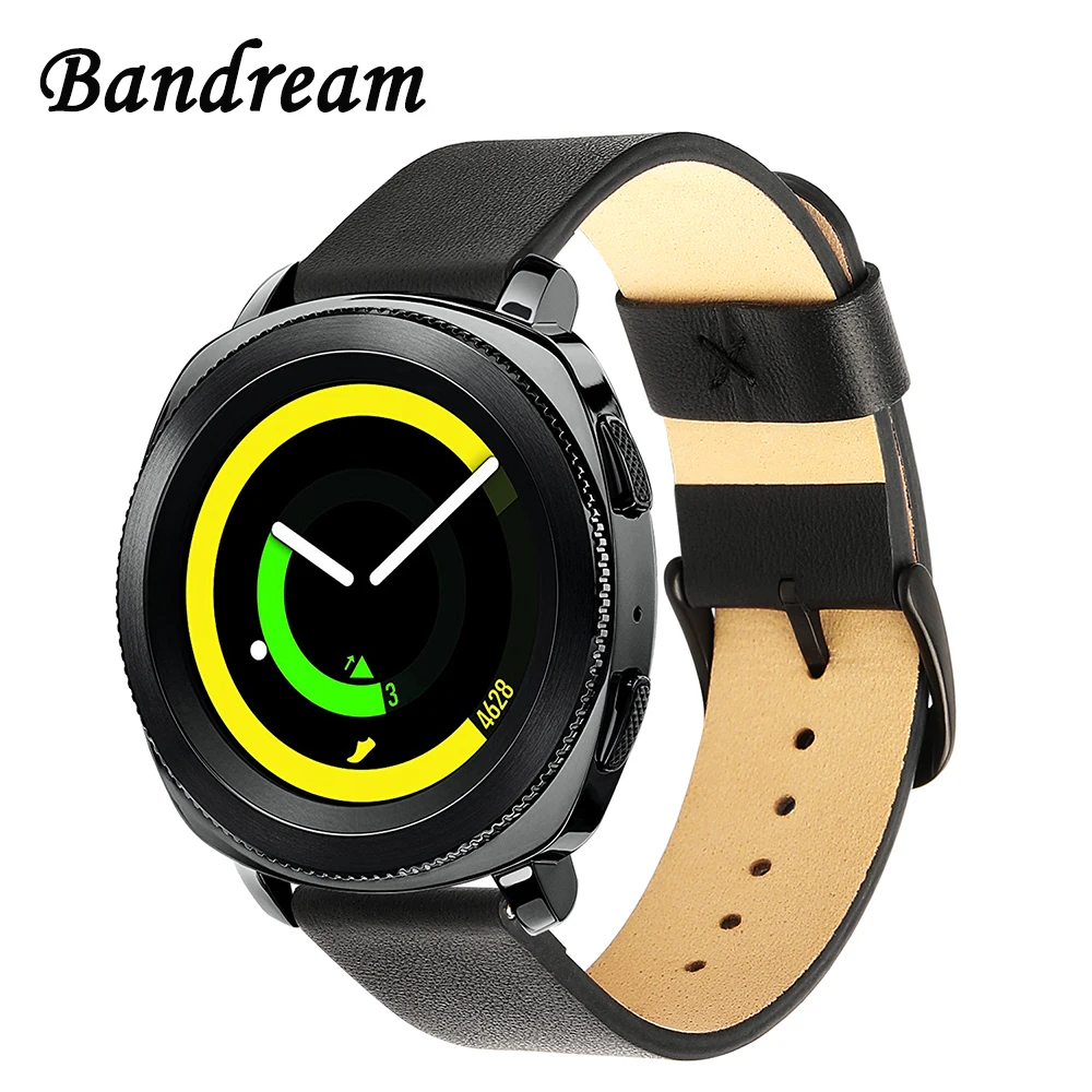 Ремешок для часов из натуральной кожи 20 мм для samsung gear Sport Garmin Vivoactive 3 Ticwatch 2/E Quick Release Watch Band Wrist Strap Belt