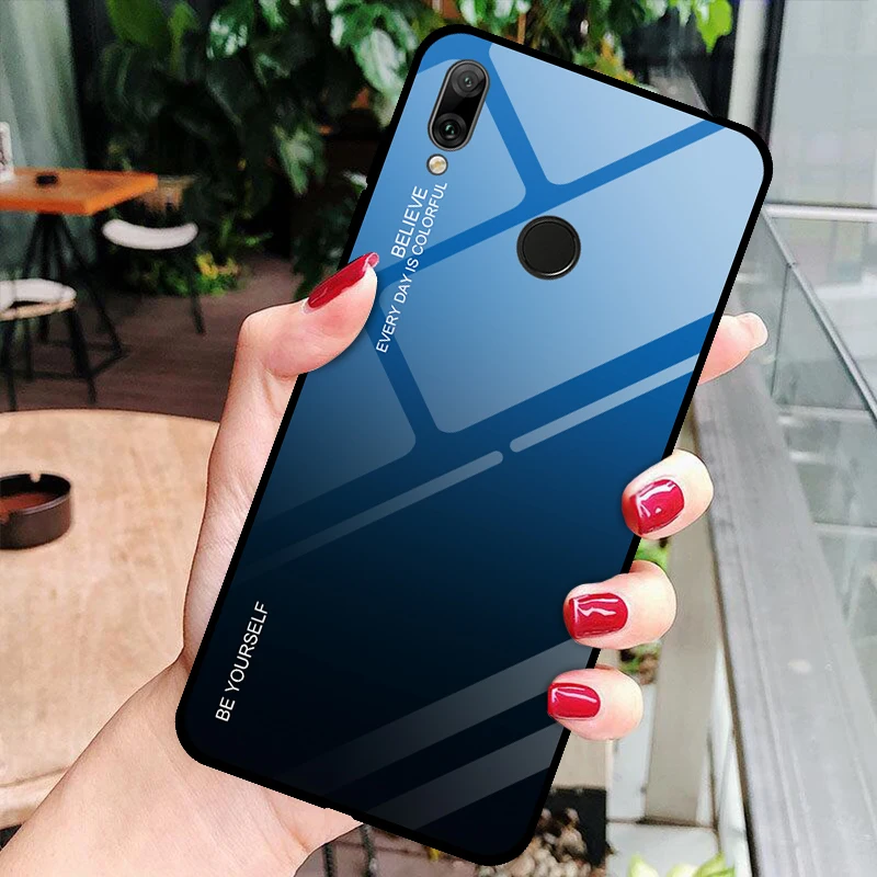Роскошный градиентный чехол из закалённого стекла для Huawei Honor 8A JAT-LX1 Pro телефонные