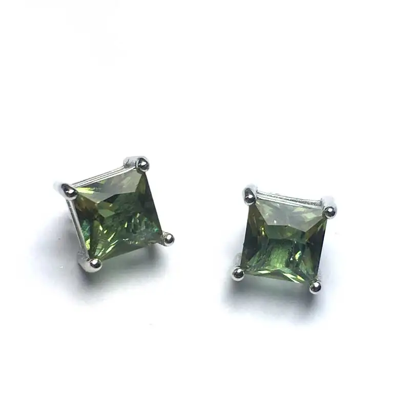 CSJ Created Diaspore Zultanite Stud Earrings 925 Sterling Silver Fine Jewelry Women Gemstone Femm Lady Wedding Engagment Party | Украшения