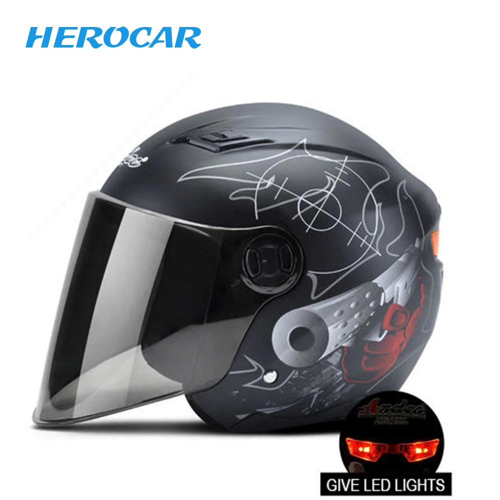 Moto rcycle шлем 3/4 открытый шлем для скутера capacete moto rbike шлем модульный откидной шлем casco moto с объективом светодиодный свет
