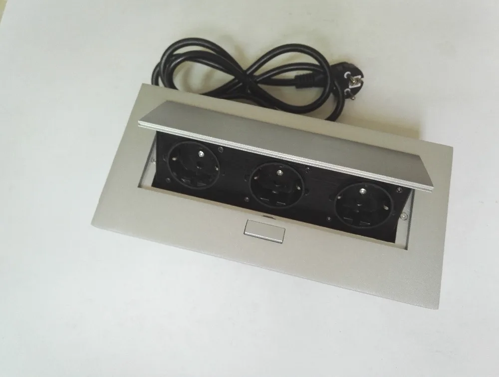 Настольная розетка с разъемом для кабеля длина 45 градусов открытая полоса