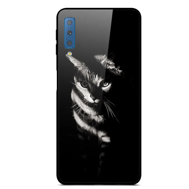Чехол из закаленного стекла для samsung A7 чехол модная задняя крышка для samsung Galaxy A7 чехол для телефона s A 7 A750F роскошный чехол - Цвет: 42