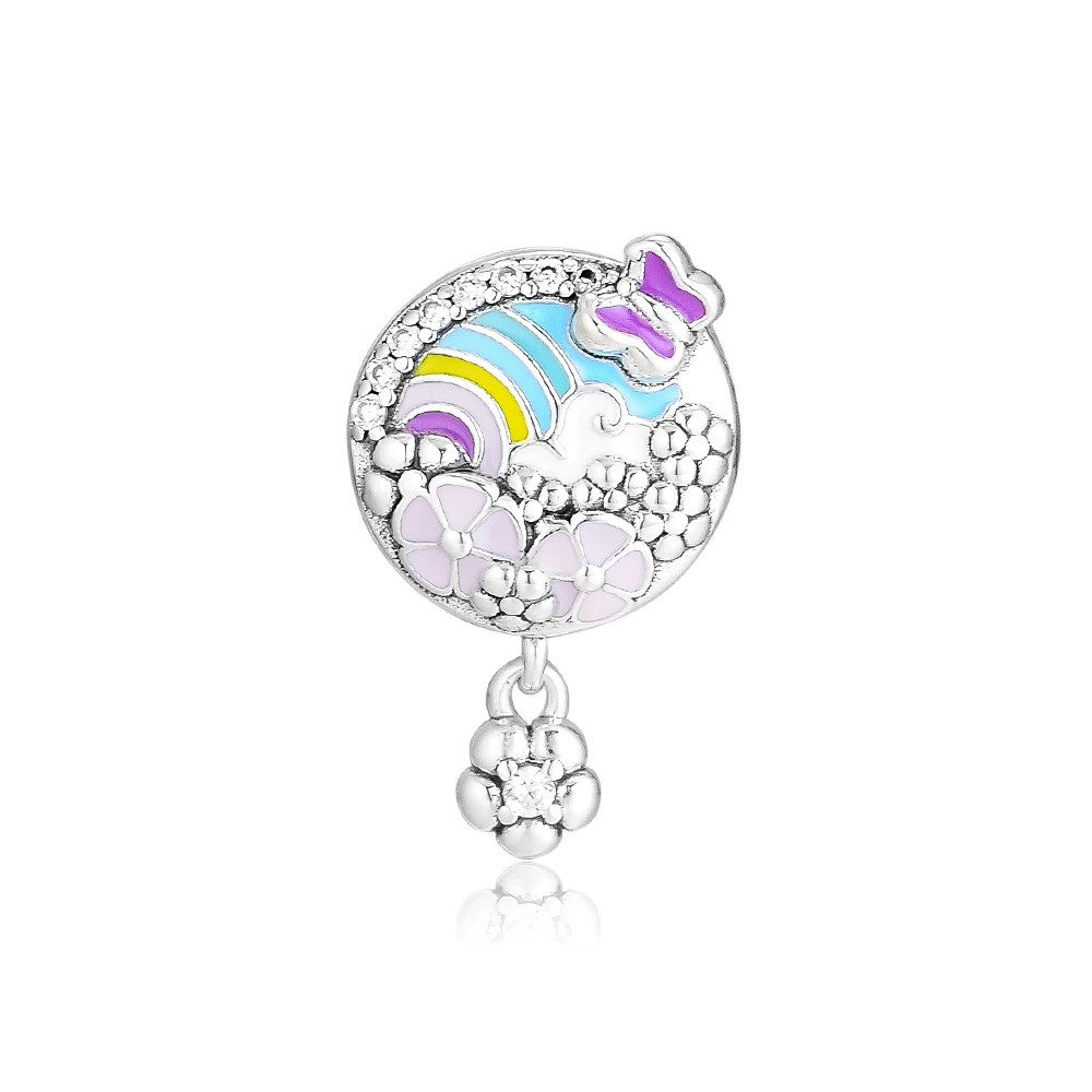 

CKK Flower Colour Story Charms 925 Original Fit Europe Bracelets Sterling Silver Charm Beads for Jewelry Making Bead Bijoux