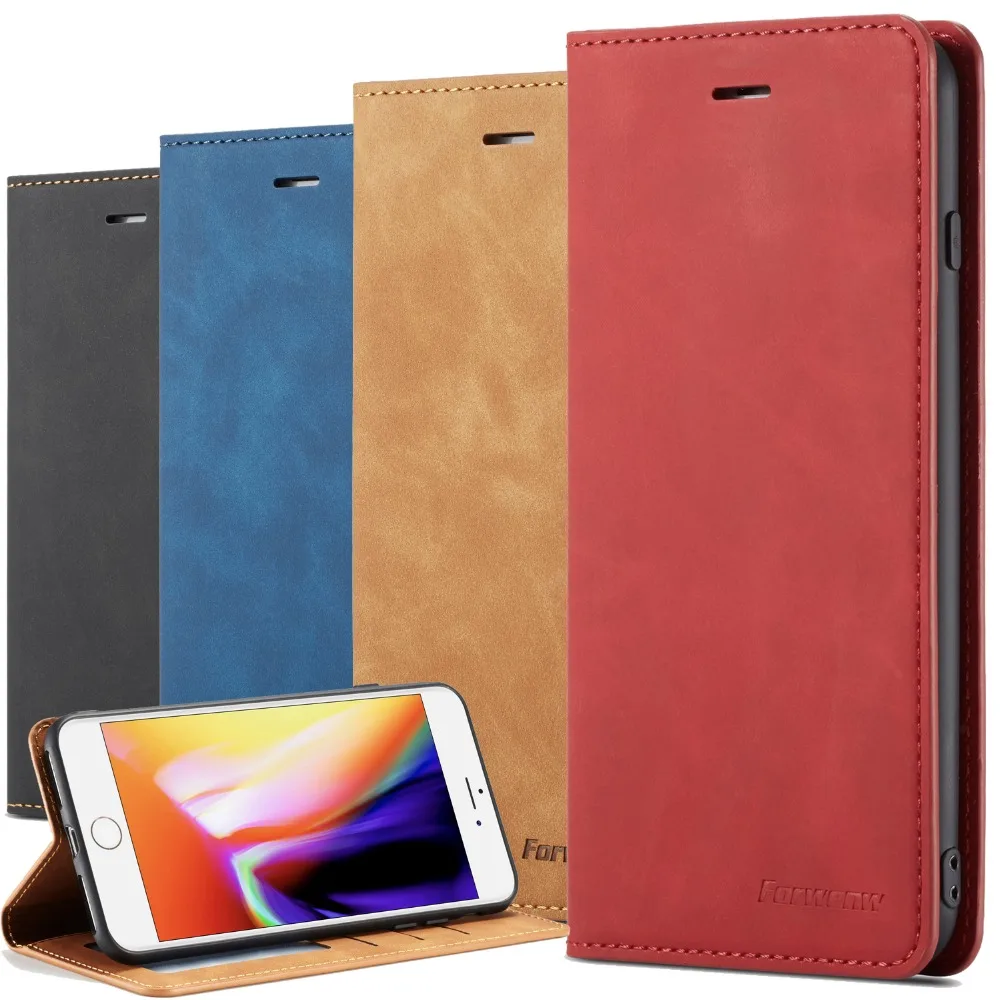 Чехол книжка из искусственной кожи с магнитной застежкой для iPhone 11 12 Pro XS Max XR 8 7