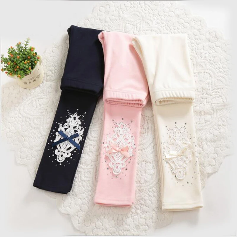 Женские осенние новые детские хлопковые кружевные леггинсы женские брюки