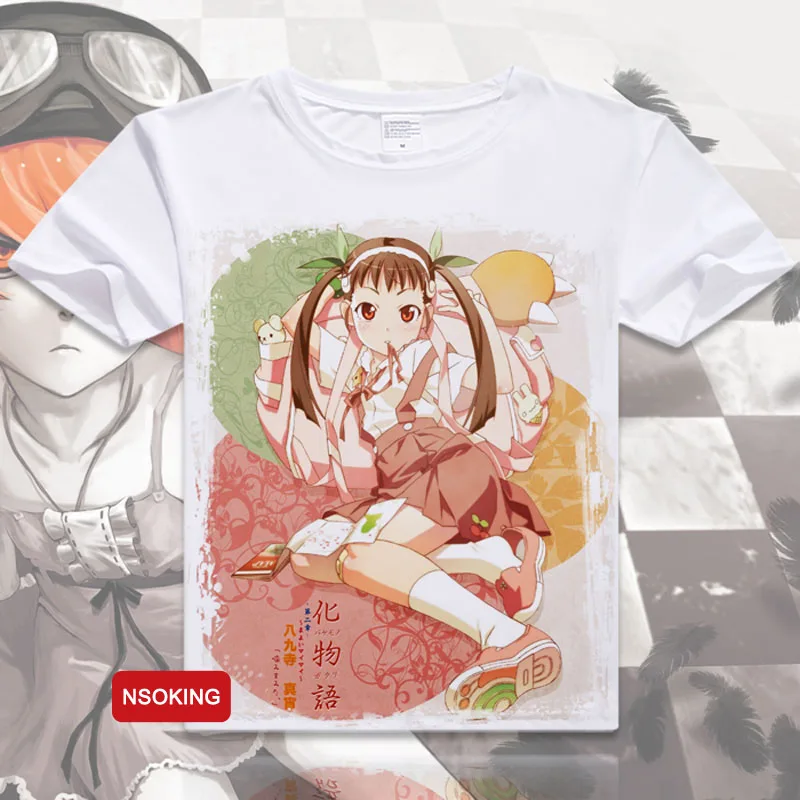 Футболка Bakemonogatari Monstory Новинка Аниме senjougaхара Hitagi Косплей Модные мужские женские