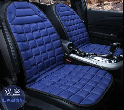 blue 2 seats С подогревом сиденья для автомобиля подогрев сидений с подогревом Чехол подушки для peugeot 307/206 ford focus Универсальный подогрев сидений 1 шт - Название цвета: blue 2 seats