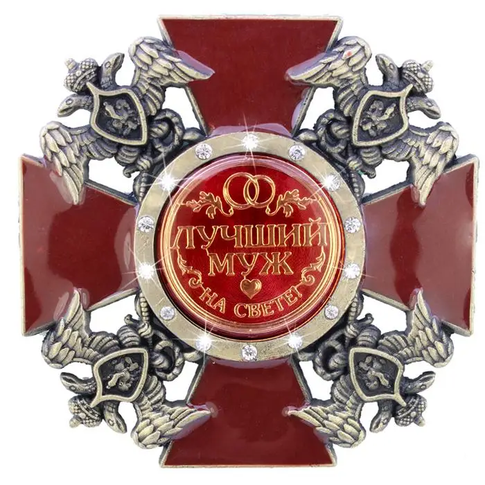 Свадебное украшение. Значки с булавкой. Мужская брошь двойной головкой Орла.
