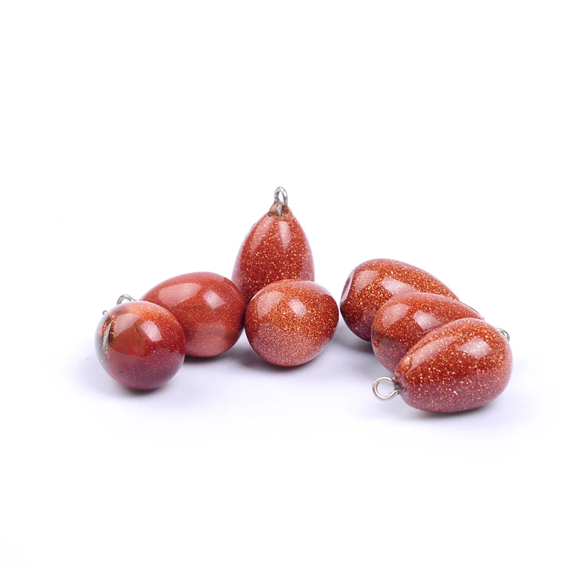 5 шт./лот подвеска из натурального камня в форме жемчуга золотого песка Маленькая