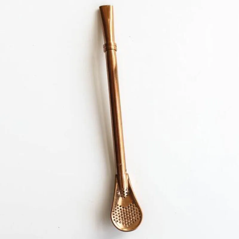 Rosegold Креативный 3в1 304 чайный Дуршлаг Из Нержавеющей Стали, соломинка и кофейная ложка, инструмент для питья - Цвет: Rosegold