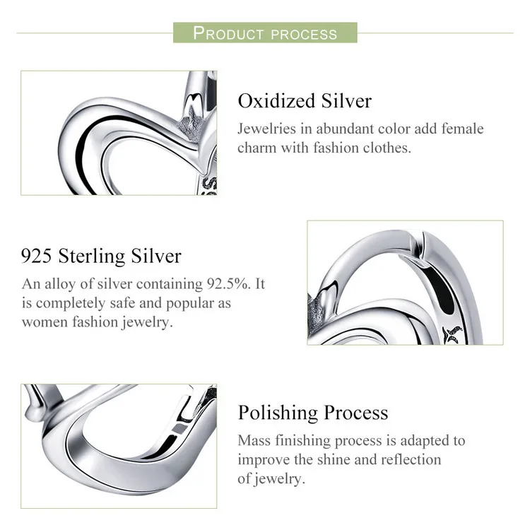 WOSTU 925 Sterling Silver Special Love Heart Stud Earrings For Women Sterling-Silver-Jewelry Lover Gift CQE447