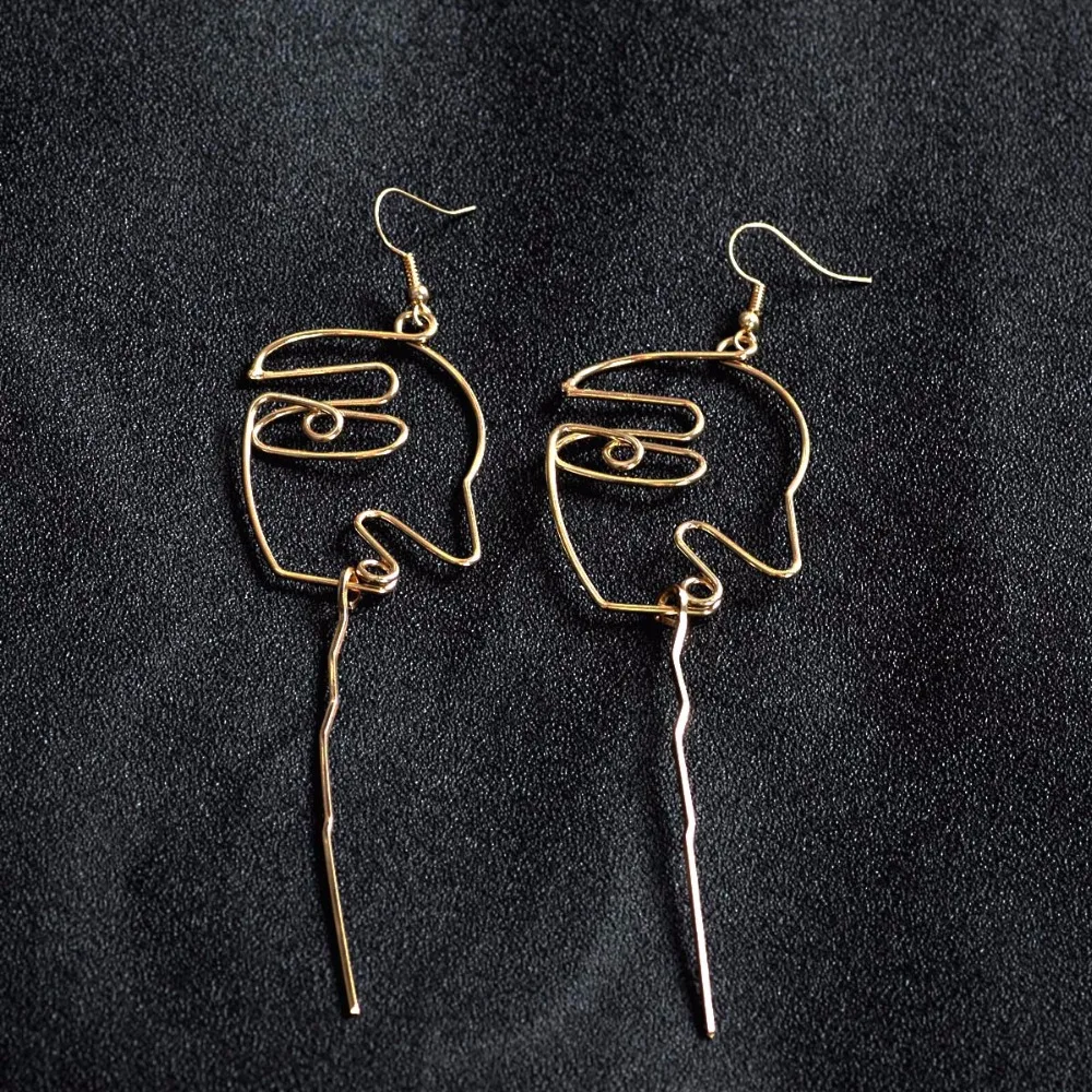 Timlee E099 серьги ручной работы с металлическим художественным лицом в стиле ретро