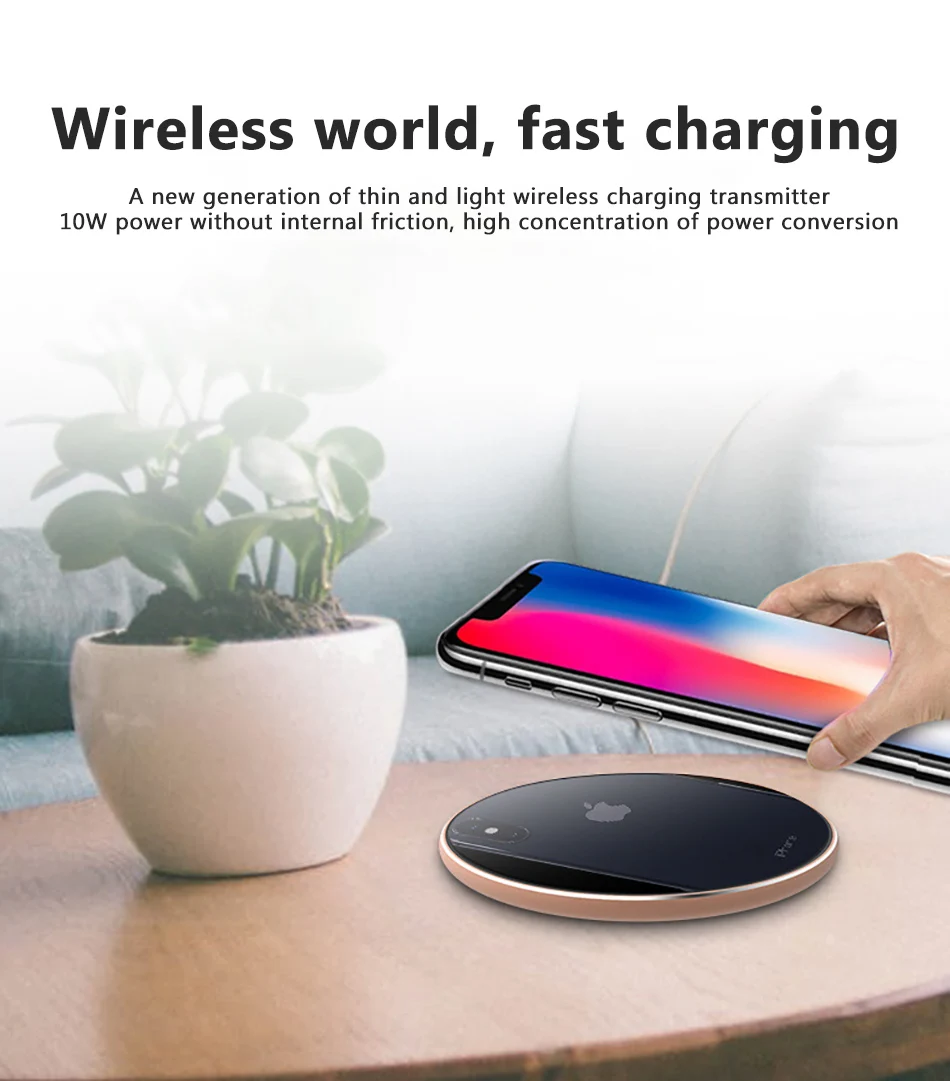 Новинка зеркальный коврик для беспроводного зарядного устройства iPhone X 8 XS Max XR