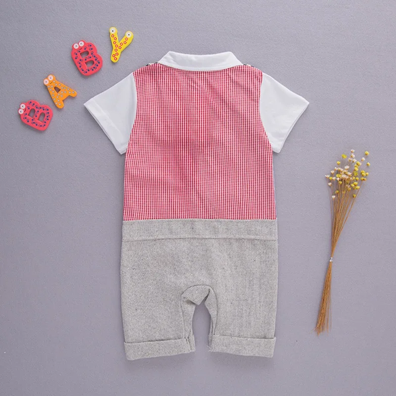 

Newborn Infant Boy Summer Romper Infantil Gentleman Wedding Party Birthday Boys 2019 New Style Clothes Outfits Kids Clothes 18M
