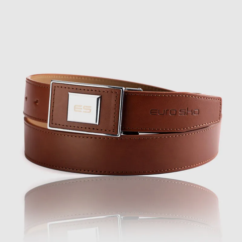 

Quality men style smooth buckle fashion genuine leather belt 3.5cm width real split leather casual waist belt for men ES5006