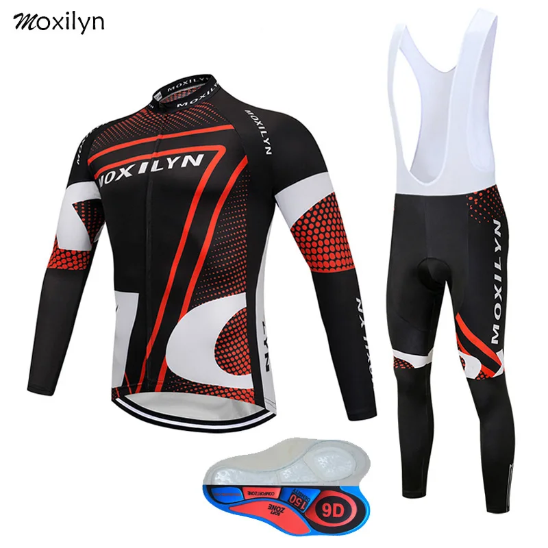 without fleece set 1 Moxilyn зимний термальный флисовый комплект для велоспорта Ropa Ciclismo Invierno Hombre Roupa Ciclismo велосипедная одежда красный костюм - Цвет: without fleece set 1