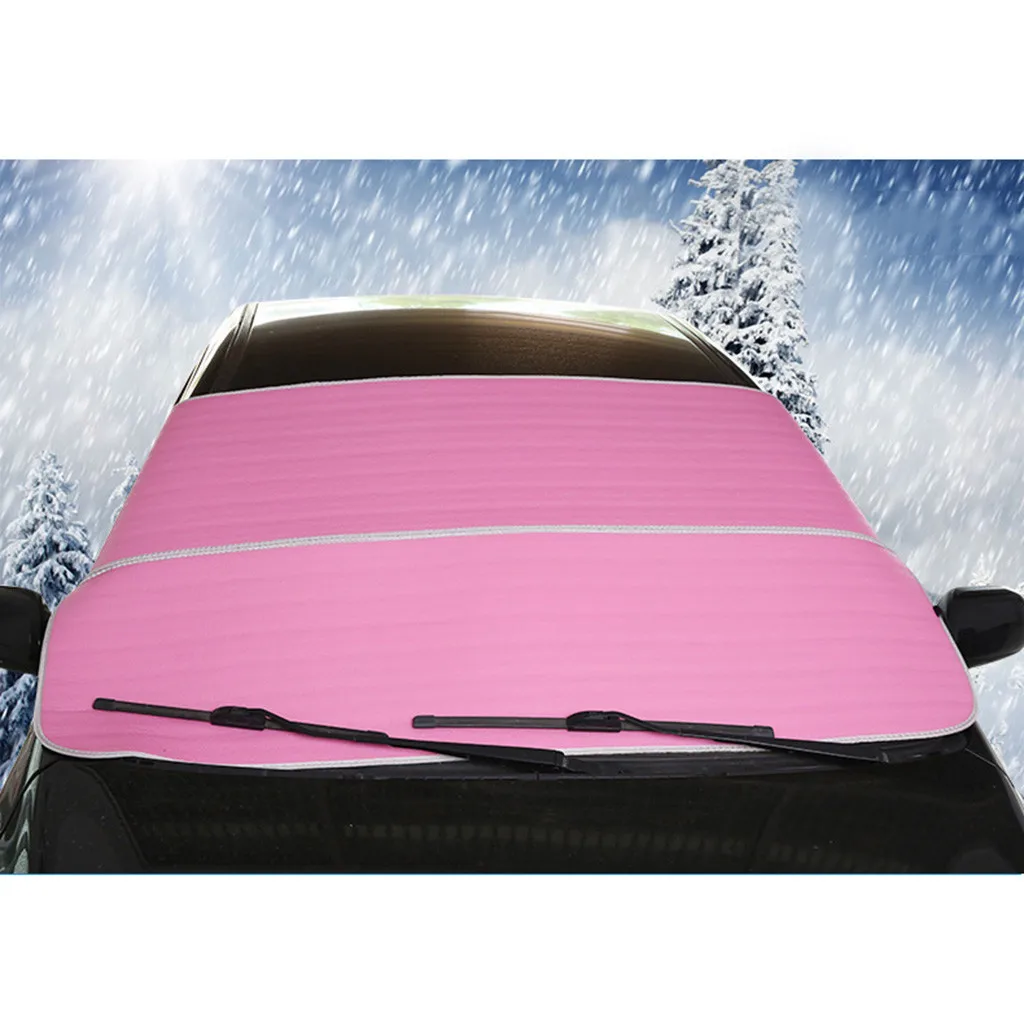 Pink Солнцезащитный козырек для окна автомобиля, складной посеребренный Светоотражающий козырек для лобового стекла автомобиля, защита от УФ-лучей, защита от снега/мороза/льда, занавес J20 - Цвет: Pink