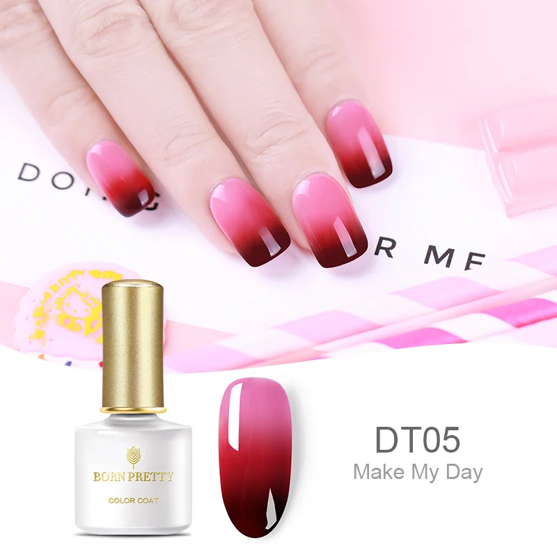 BPDT05 BORN PRETTY 3 цвета Температура Изменение Цвета Гель-лак Delux термальный лак для ногтей Гель-лак для УФ-лампы 6 мл замачиваемый УФ гель для ногтей набор - Цвет: BPDT05